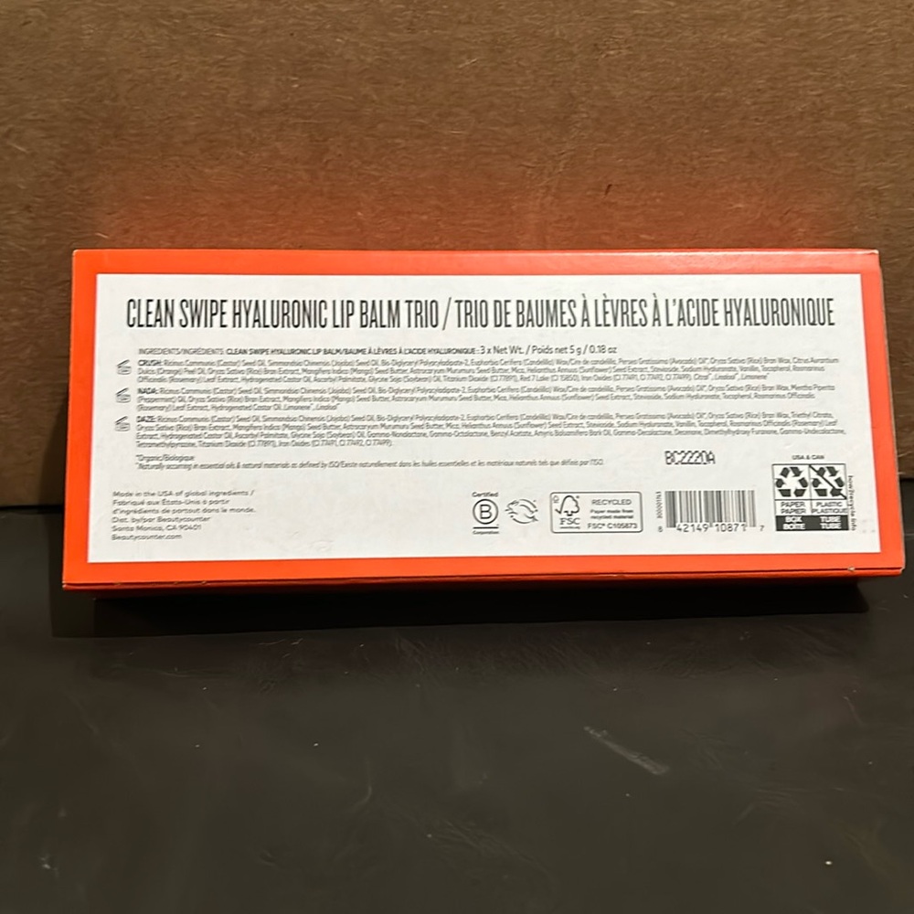 Clean Swipe Hyaluronic Lip Balm Trio new in the box